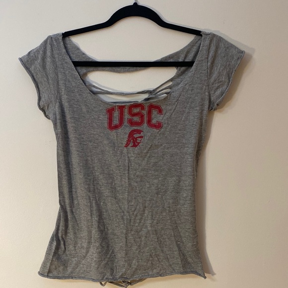 NWOT USC Trojans Shredded Back Tee - Picture 1 of 5
